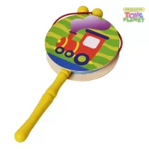 Wooden pellet rattle drum toy