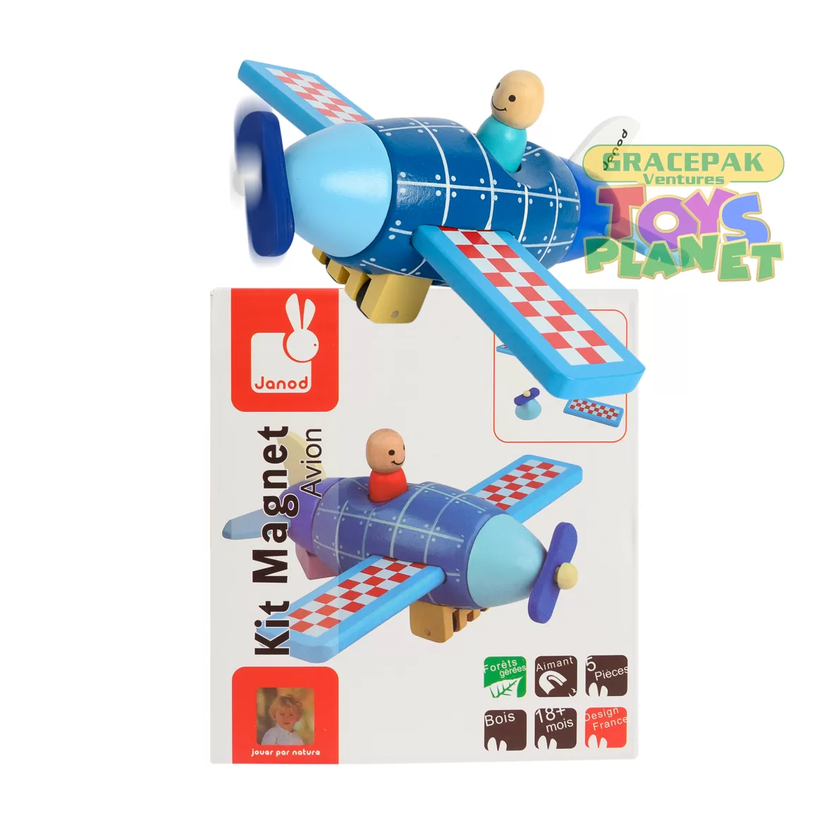 Wooden Janod Aeroplane