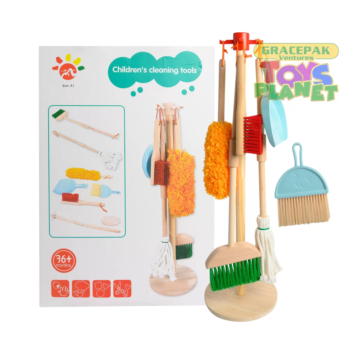 Wooden Children’s Cleaning Tools