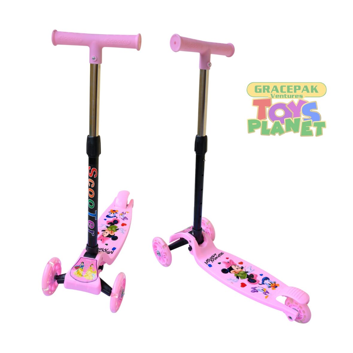3-Wheel Kid’s Foldable Scooter – Pink