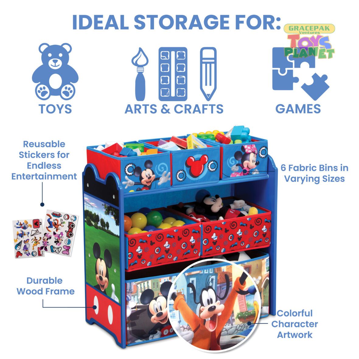 Delta Furniture_Mickey Mouse Multi-Bin Toy Organizer_4