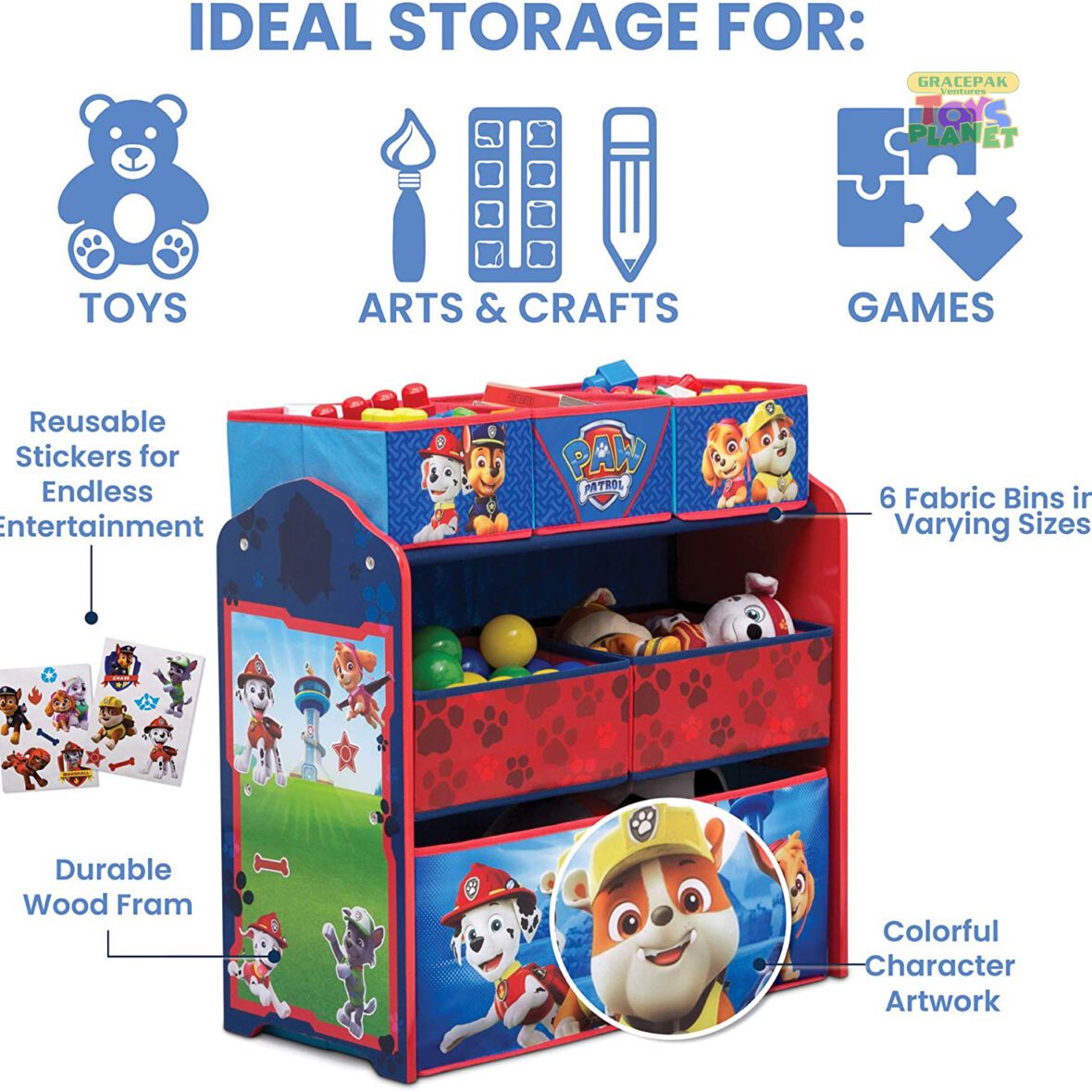 Delta Furniture_PAW Patrol Multi-Bin Toy Organizer_9