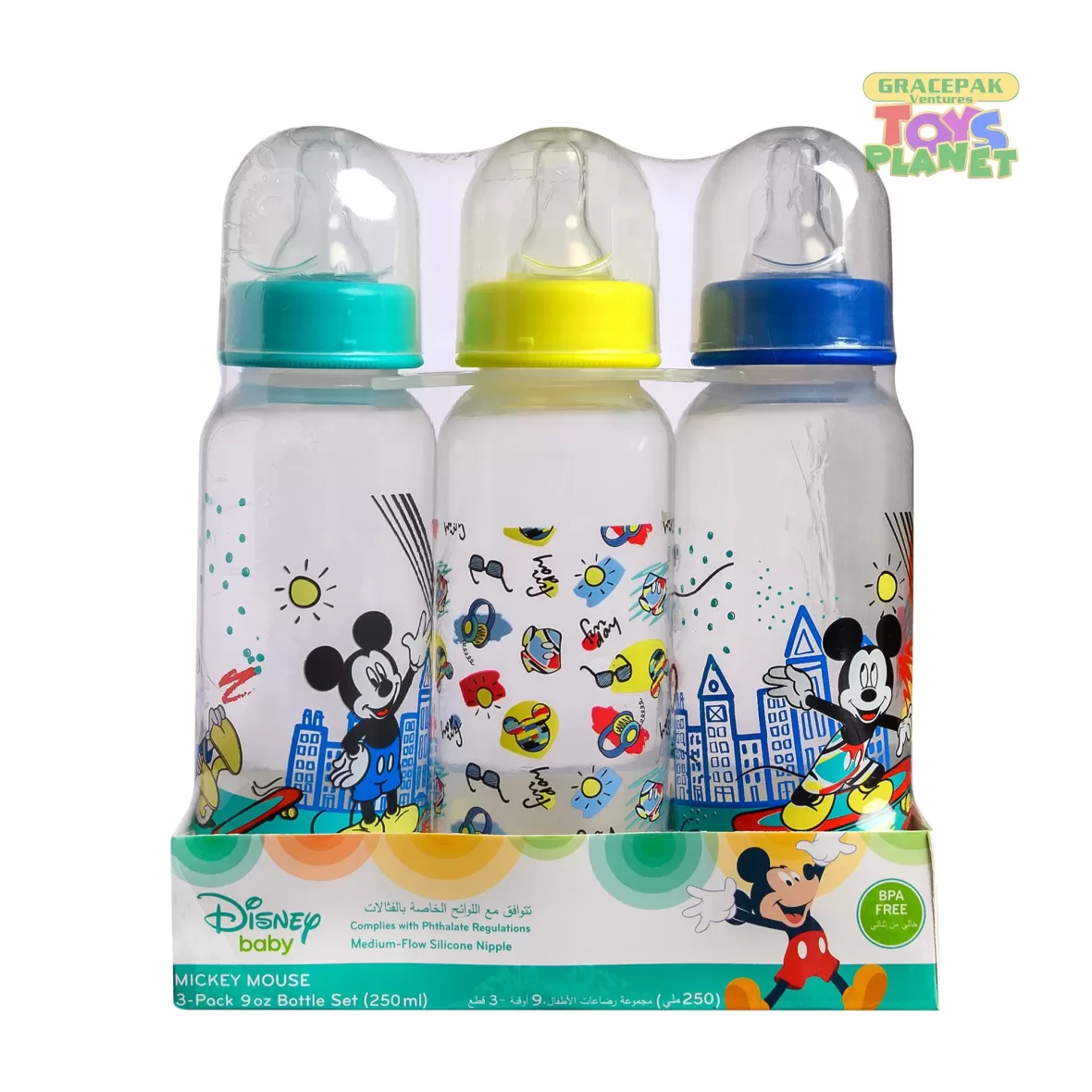 Mickey Baby Feeding Bottle 3 Pcs
