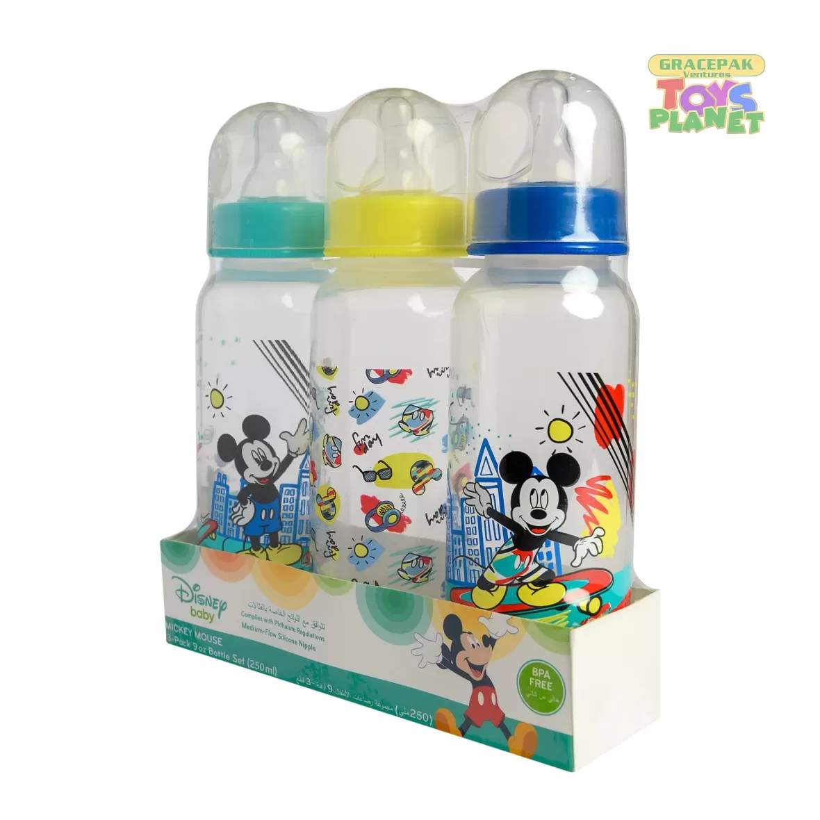 Disney_BPA Free Baby Feeding Bottle 9oz, 0+ Months, Pack of 3, 260ml – Mickey Mouse _2
