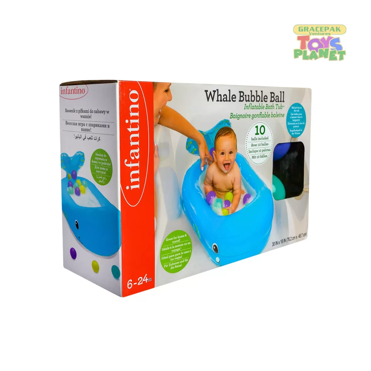 Infantino_Whale Bubble Ball Inflatable Bath Tub_2