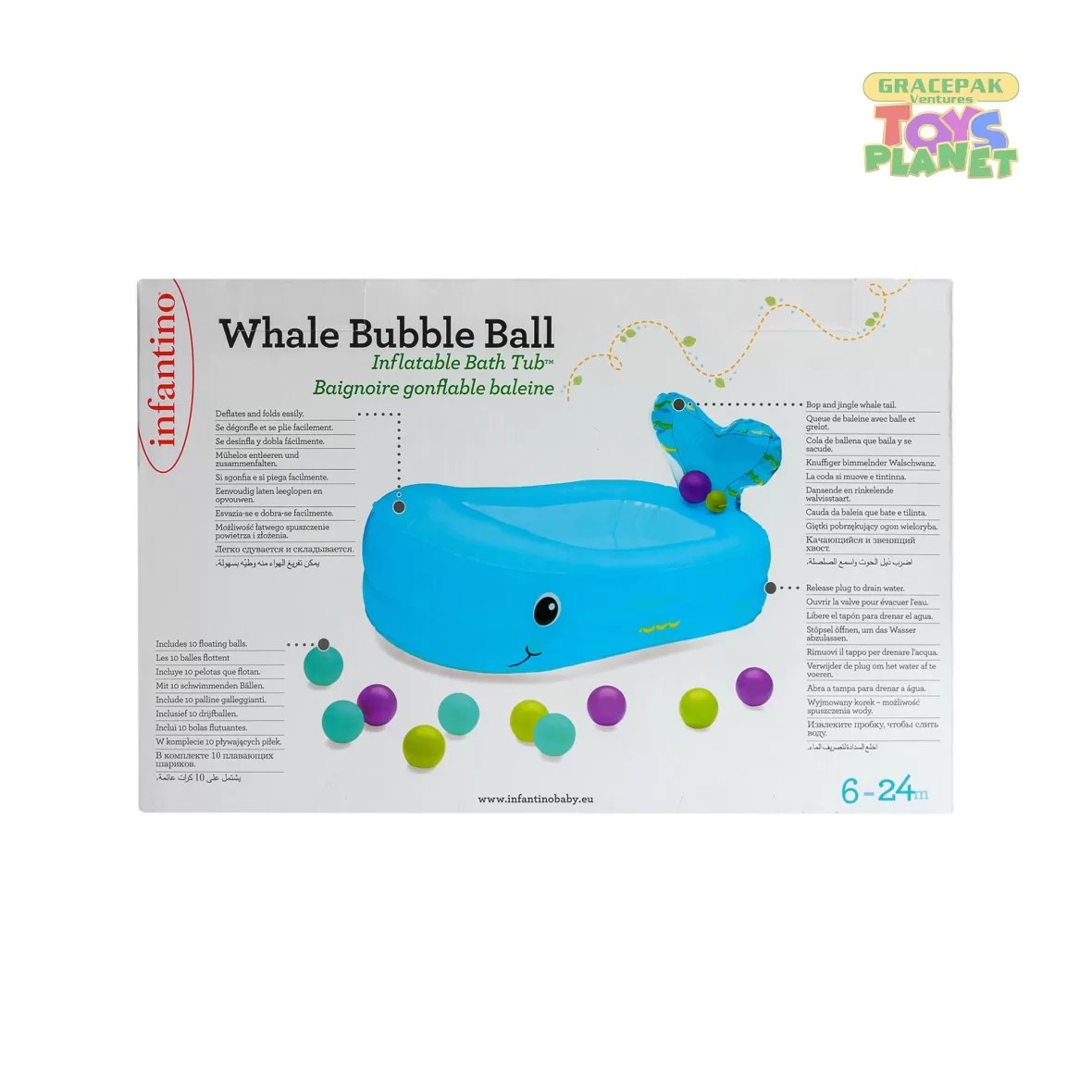 Infantino_Whale Bubble Ball Inflatable Bath Tub_3