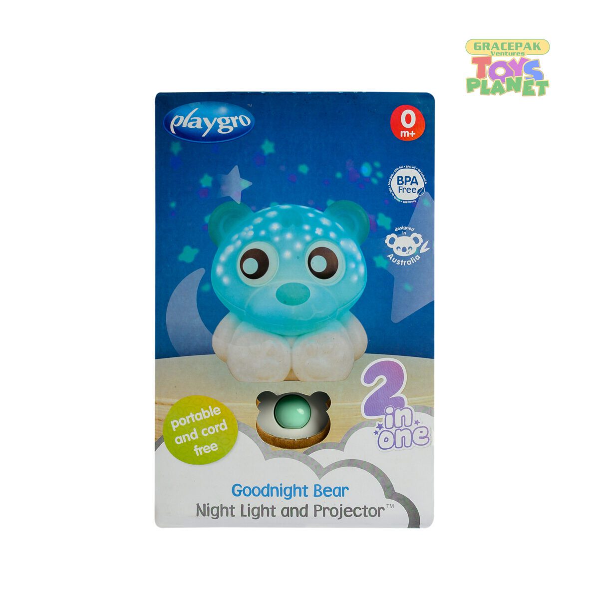 Playgro_Goodnight Bear Night Light and Projector-Mint and White_2